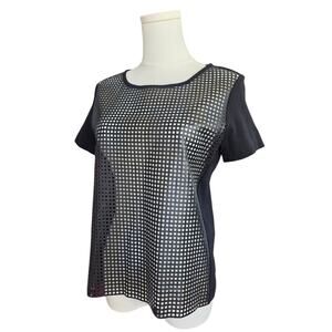 NORDSTROM TROUVE 100% Leather - Perforated Blouse